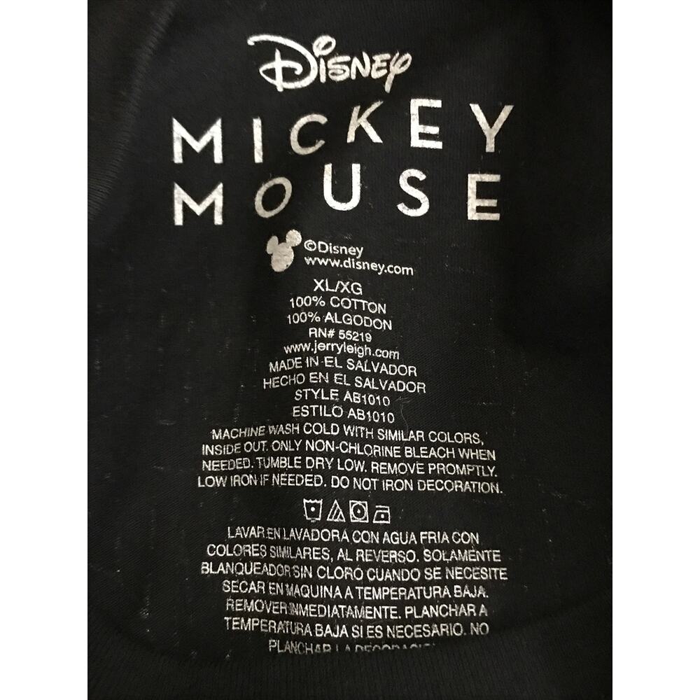 Disney Mickey Mouse Black White Graphic Short Sleeve T-Shirt XL - Picture 6 of 6